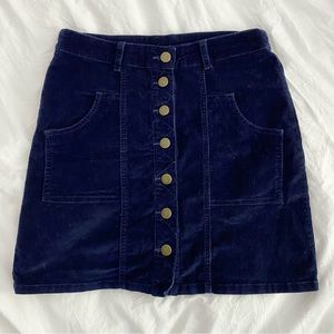 Altar’d State Corduroy Navy Mini Skirt